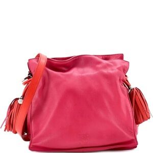 Loewe Flamenco Tassel Pink Leather Shoulder Bag